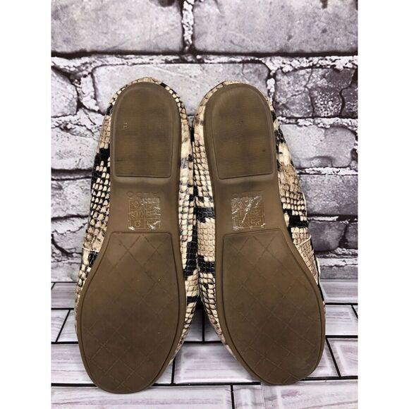 Aldo Cream Snake Skin Print Bow Leather Mocs Driving Shoes Women Sz 8M US/38.5EU - Picture 7 of 16